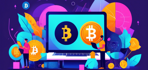 Create an illustration depicting the concept of cryptocurrency investment for beginners. Show elements like a diverse group of people analyzing charts on laptops, the iconic Bitcoin, Ethereum, and other cryptocurrency symbols, a magnifying glass highlighting market trends, and a small piggy bank symbolizing savings and investments. Incorporate a friendly and approachable atmosphere with bright colors and clear visuals to convey the idea of learning and starting out in cryptocurrency investment.