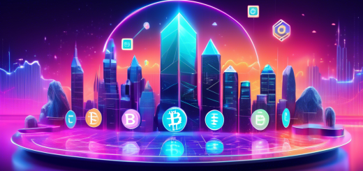 Create an image showcasing a futuristic digital landscape representing cryptocurrency trading. In the foreground, display five sleek, holographic app interfaces symbolizing the top crypto trading apps, each with unique designs and color schemes to signify security and ease of use. Incorporate vibrant digital currency symbols like Bitcoin, Ethereum, and others floating in the background, with a sleek, modern cityscape enveloped in digital light patterns to convey a sense of innovation and security in crypto trading.